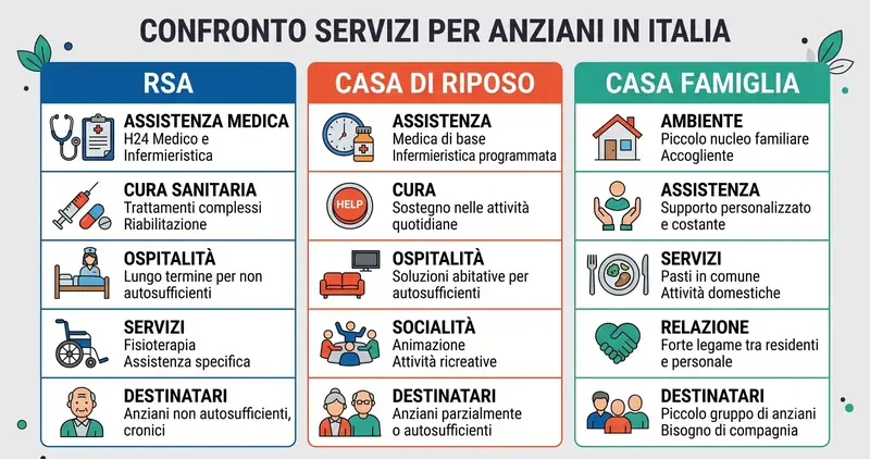 RSA, casa di riposo, casa famiglia: che differenza c'è?